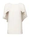 Pinko Botanico Open Back Ruffled Blouse In White