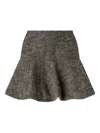 Pinko Gonna Hot Dogs Mini In Flanella Tweed In Gray