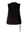 Pinko Ruffled Sleeveless Top In Black