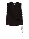 Pinko Ruffled Sleeveless Top In Multi