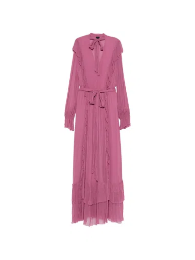 Pinko Ruffled-detail Maxi Dress In Pink