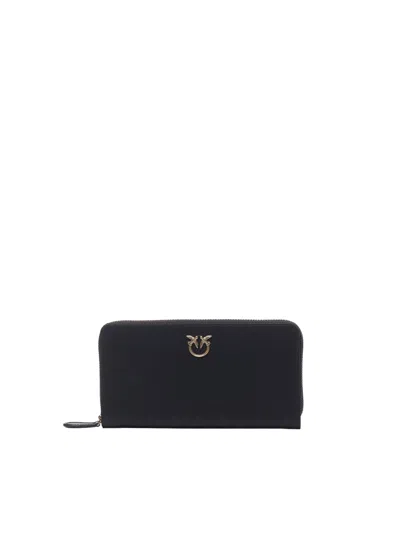 Pinko Ryder Leather Wallet In Black