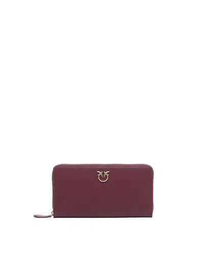 Pinko Ryder Leather Wallet  In Red