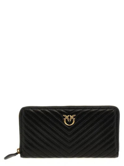 PINKO PINKO RYDER LEATHER ZIP AROUND WALLET