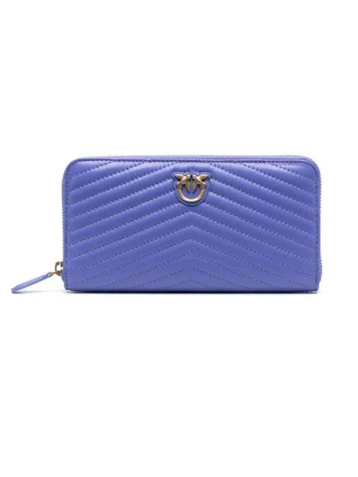 Pinko Ryder Logo Plaque Zipped Wallet In Blue