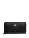 Pinko Ryder Rectangular Purse With Zip In Leather In Black
