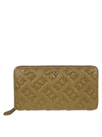 Pinko Ryder Zip Around Vitello Seta In Green