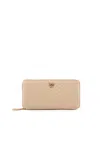 Pinko 'ryder' Chevron Quilted Wallet In Beige-grigio
