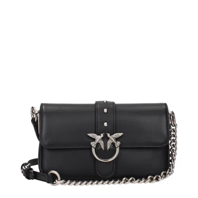 Pinko Love Women's Black Leather Crossbody Bags
