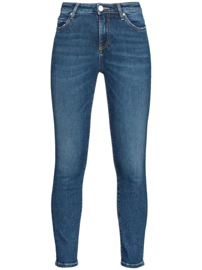 Pinko Sabrina Cotton-blend Jeans In Light Denim