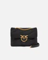 Pinko Love Bag Crossbody Bag In Quilted Recycled Fabric In Black-antique Gold