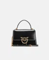 Pinko Love Bag Glossy Handbag With Handle And Shoulder Strap