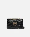 Pinko Sac Love Bag Puff À Bandoulière Matelassé En Cuir Verni  Galleria In Nero-light Gold