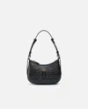 Pinko Baby Half Moon Shoulder Bag With Raffia Embroidery