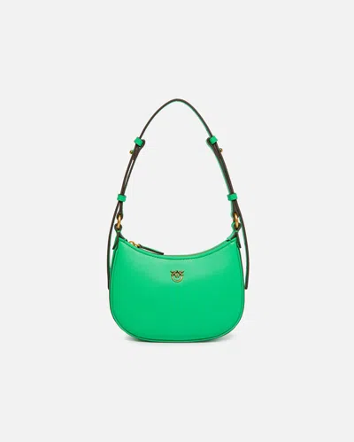 Pinko Half Moon Baby Leather Shoulder Bag