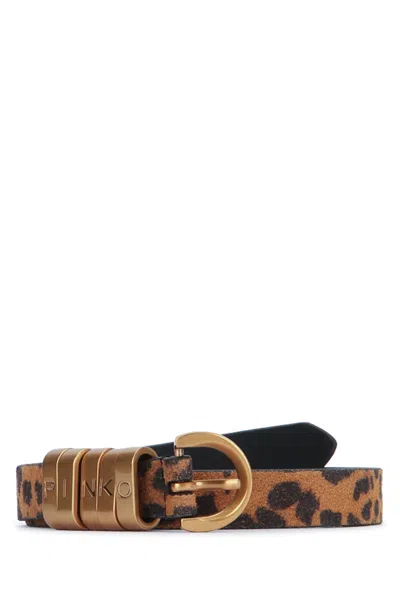 Pinko Saddle Belt Lettering H2.low In Animal Print