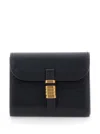 Pinko Saddle Black Wallet With Logo Detail On The Front In Leather Woman In Black