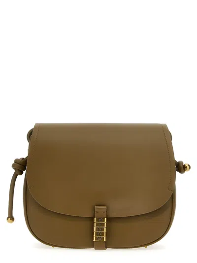 Pinko Saddle Classic Crossbody Bag In Green