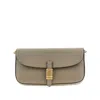 Pinko 'saddle Flat' Leather Pouch In Gray