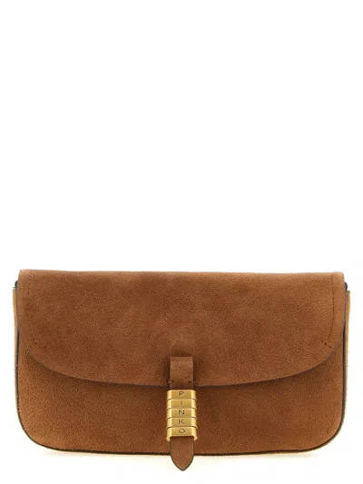 Pinko 'saddle Flat' Medium Shoulder Bag In Black