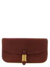 Pinko Medium Saddle Flat Suede Shoulder Bag In Red