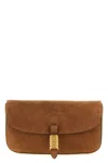 Pinko Saddle Flat Medium Shoulder Bag In Brown