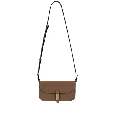Pinko Saddle Leather Shoulder Bag In Brown