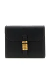 Pinko Saddle Black Wallet With Logo Detail On The Front In Leather Woman In Black