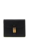 Pinko Saddle Black Wallet With Logo Detail On The Front In Leather Woman In Black