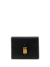 Pinko Saddle Black Wallet With Logo Detail On The Front In Leather Woman In Black