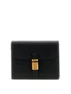 Pinko Saddle Black Wallet With Logo Detail On The Front In Leather Woman In Black