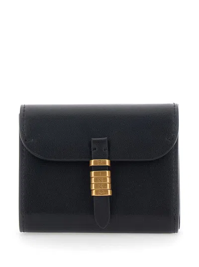 Pinko Saddle Wallet Vitello In Black