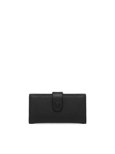 Pinko Saffiano Leather Wallet With Logo In Black