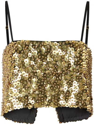 Pinko Sailer Top In Gold/crystal
