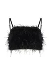 Pinko Salagiochi Feather Detail Top In Black