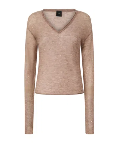 Pinko Salomone Sweater In Brown