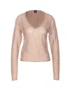 Pinko Salomone Wool Sweater With Micro Sequins