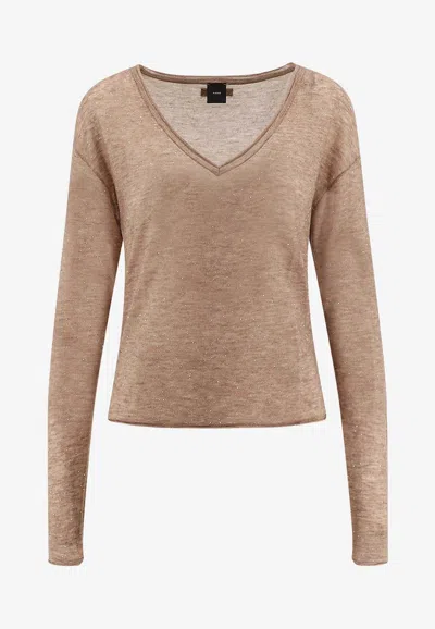 PINKO SALOMONE V-NECK WOOL SWEATER