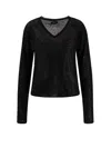 Pinko Salomone Wool Sweater With Micro Sequins In Black