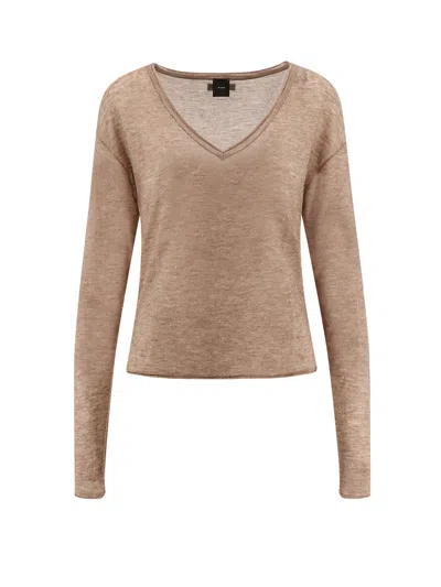 PINKO SALOMONE WOOL SWEATER WITH MICRO SEQUINS