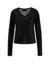 Pinko Salomone Wool Sweater With Micro Sequins In Black