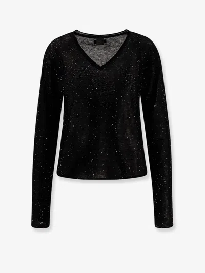 PINKO SALOMONE WOOL SWEATER WITH MICRO SEQUINS
