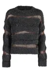 Pinko San Domino Pattern Sweater With Lurex Thread Inserts In Black