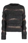 Pinko San Domino Pattern Sweater With Lurex Thread Inserts In Black