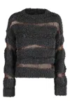 Pinko San Domino Pattern Sweater With Lurex Thread Inserts In Black