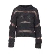 Pinko San Domino Pattern Sweater With Lurex Thread Inserts In Black