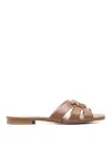Pinko Marli 09 Brown Leather Sandals In Brown