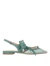 Pinko Bow Pointed Toe Slingback Pumps In Green