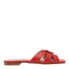 Pinko Nappa Leather Slip-ons With Bird Logo In Red