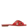 Pinko Nappa Leather Slip-ons With Bird Logo In Red